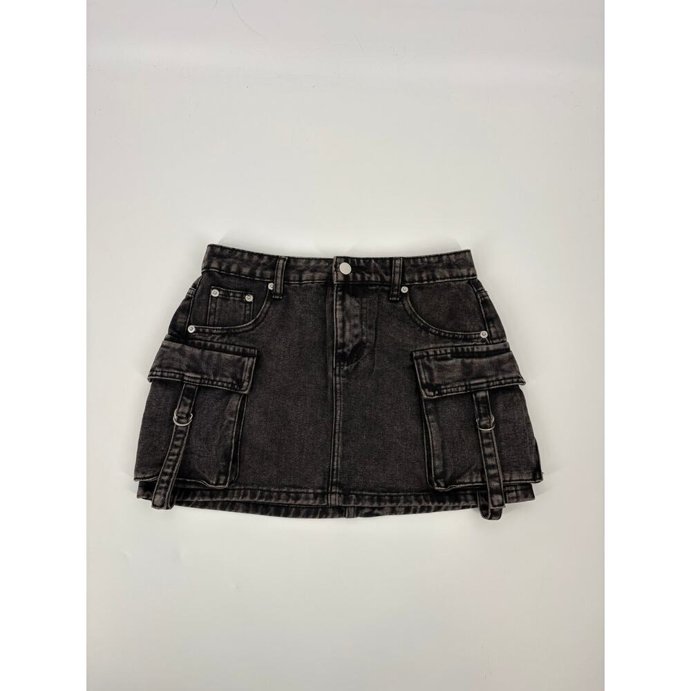 Orange Kiss Black Denim Mini Skirt (B42)